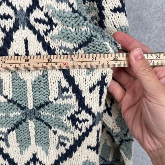 Vintage Jones New York Chunky 3D Knit Sweater Size M White Blue Crosby Dad 90s - Picture 8 of 9